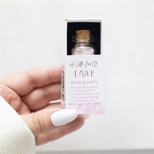 Jar of Love Rose Quartz Crystal in a Matchbox