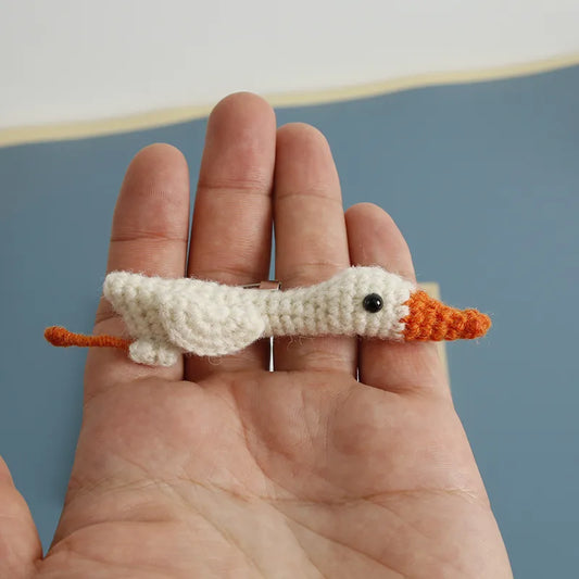 Flying Knitted Goose Brooch