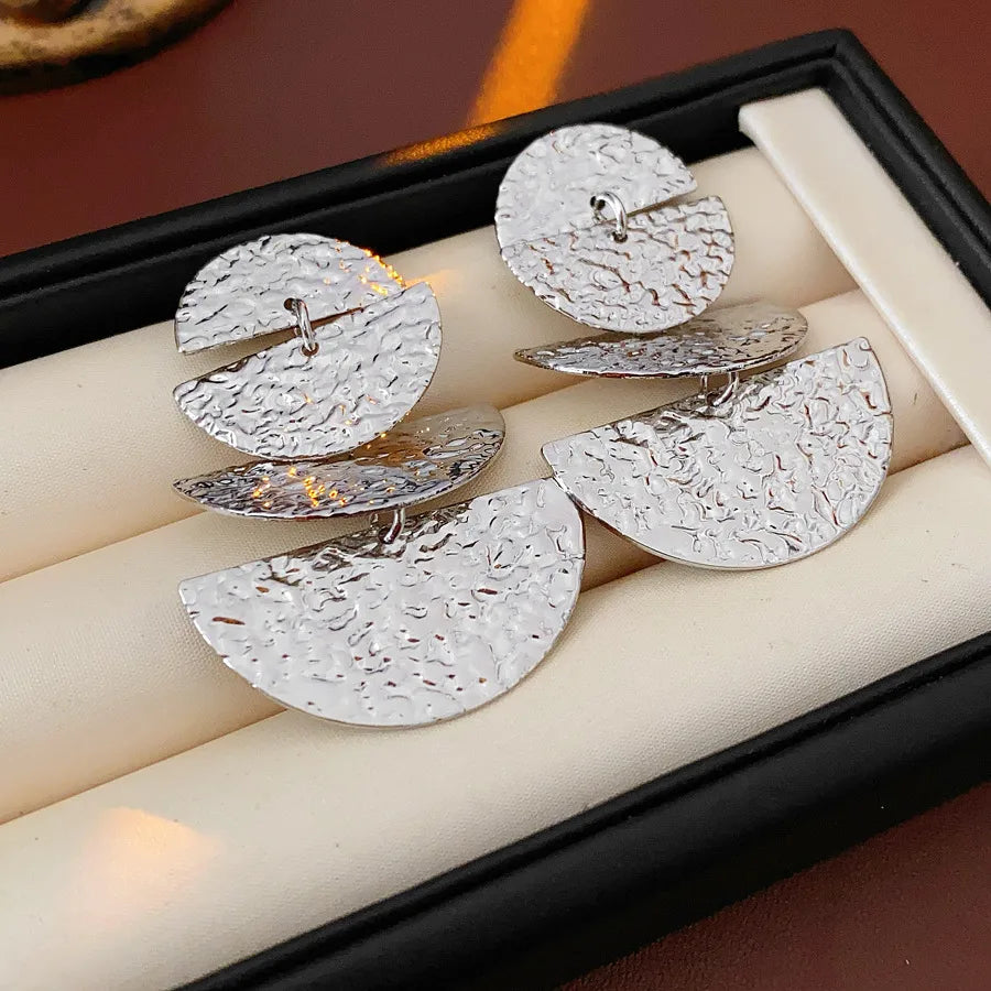 Semi-Circle Layered Drop Earrings