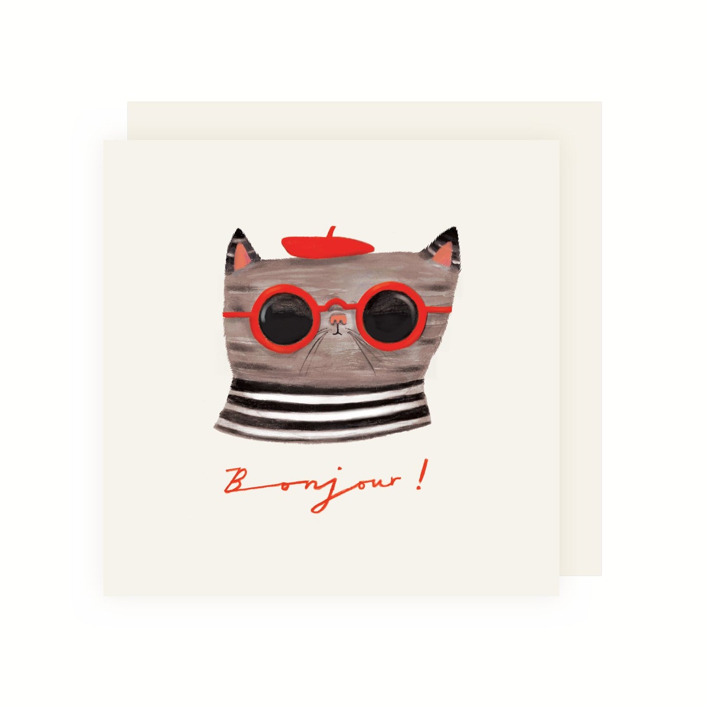 Charley Rabbit - Bonjour Cat Card