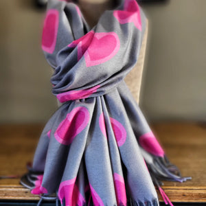 Grey and Pink Scarf