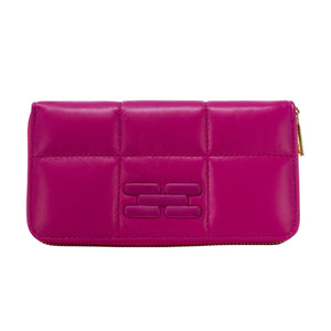 Super Soft Touch Long Zipped Wallet - Hot Pink