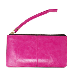 The Perfect Clutch .. with Wrist Strap - Hot Pink
