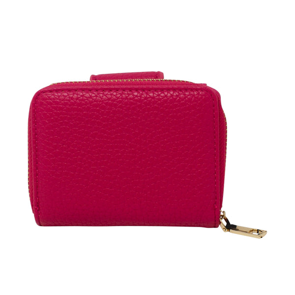 Small Folded Bee Purse with Zipped Pockets - Hot Pink