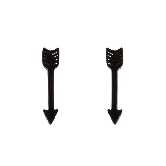 Black Stud Earrings - Arrows