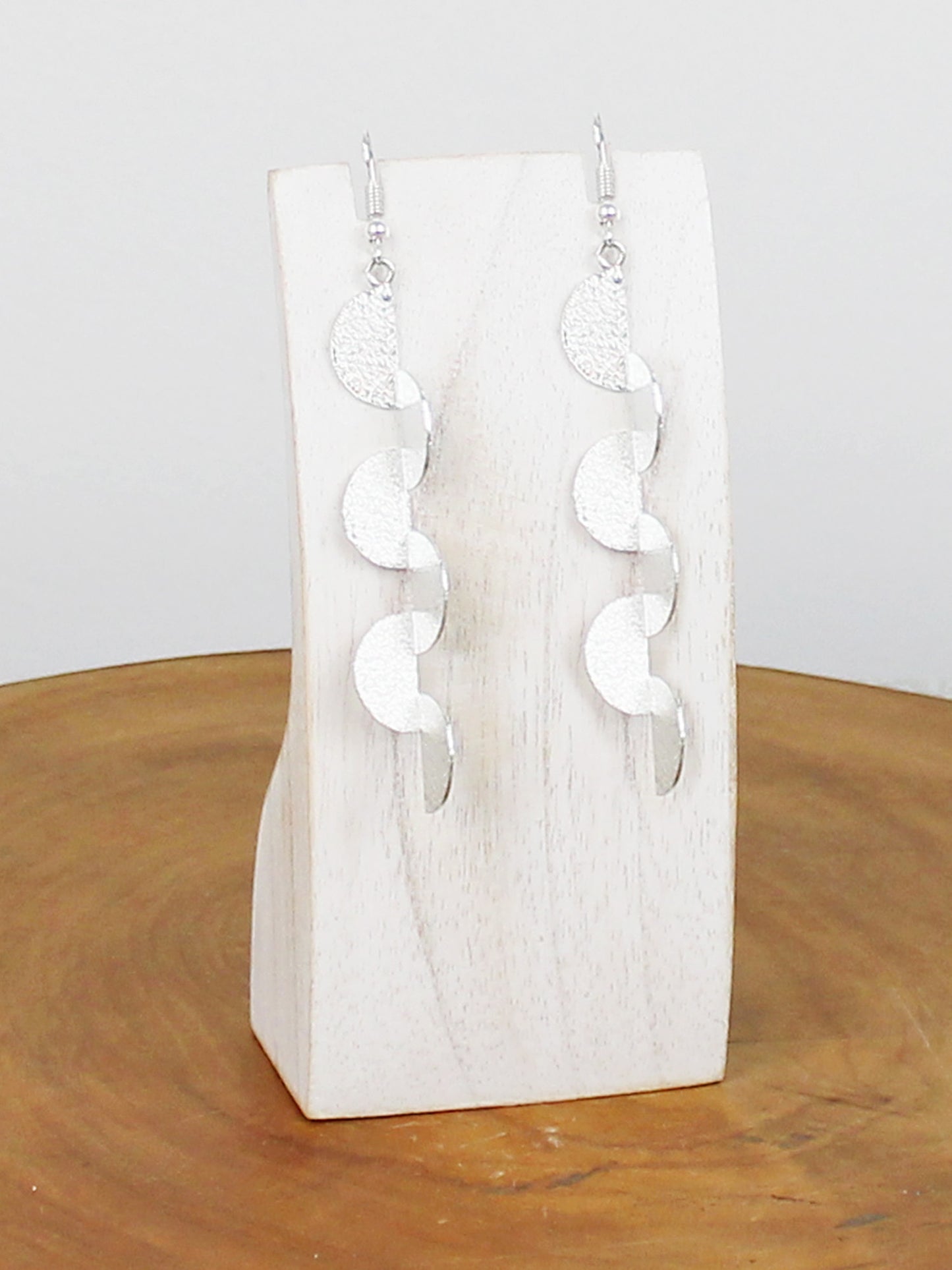 Long Textured Drop Earrings