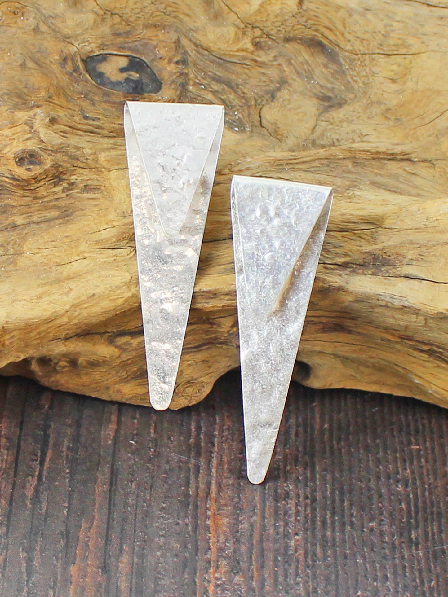 Folded Triangular Earrings