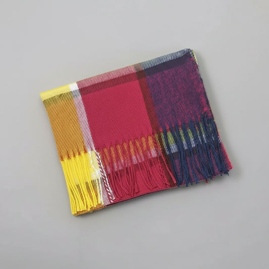 Multi-Coloured Checked Scarf