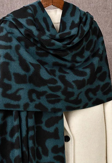 Teal Super Soft Leopard Print Scarf
