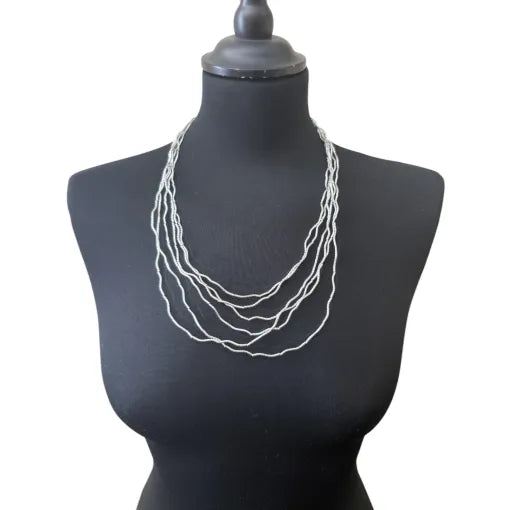 Lightweight Layered Necklace in Silver
