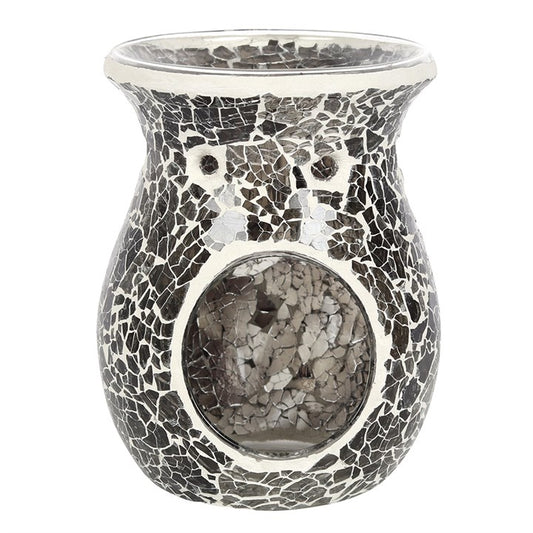 Large Gunmetal Grey Crackle Oil Burner 14.5cm