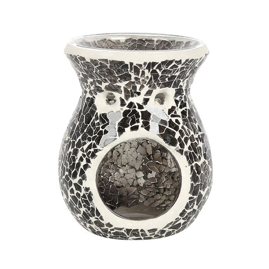 Small Gunmetal Grey Crackle Oil Burner 11cm