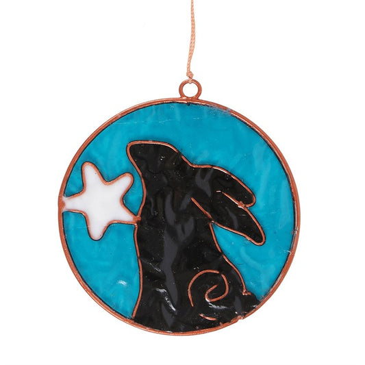 7.5cm  Moon Gazing Hare with Moon Suncatcher
