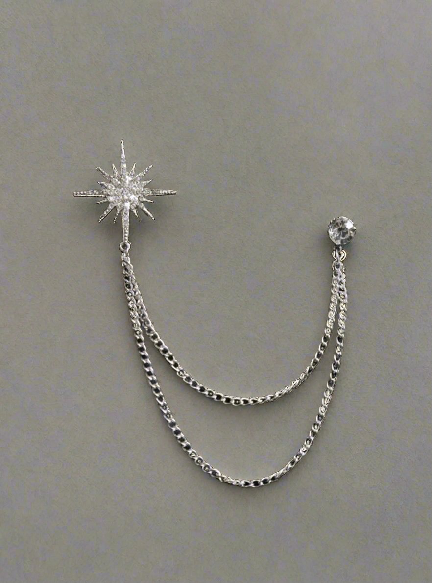 Crystal Chain Brooch