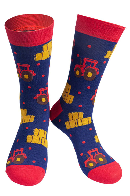 Men's Bamboo Socks Red Tractors Socks Farmer