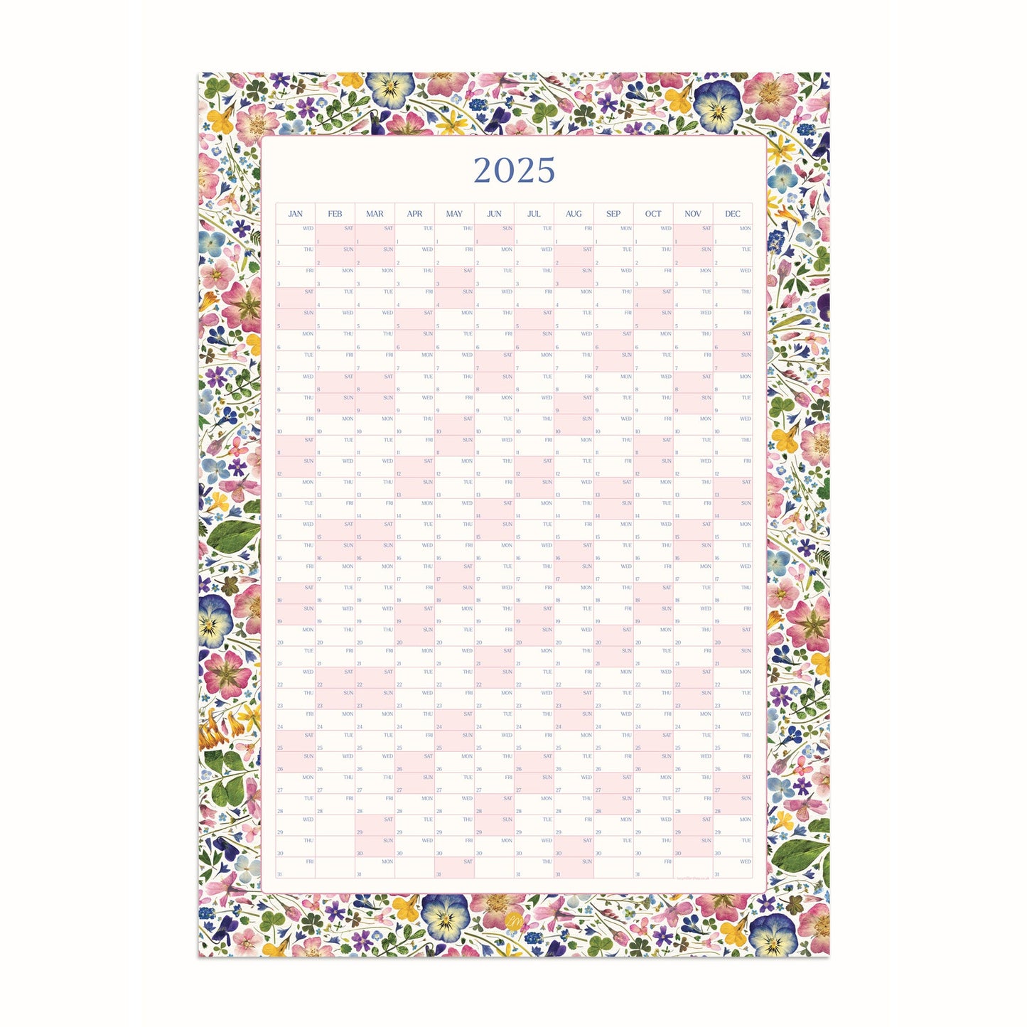 2025 Year Wall Planner, Natural