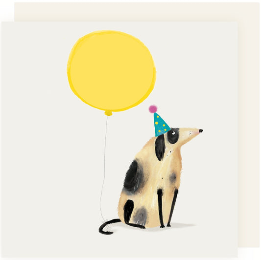 Charley Rabbit - Yellow Balloon Dog Card