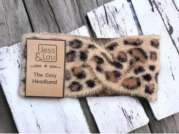 Beige Cosy Animal Print Headband