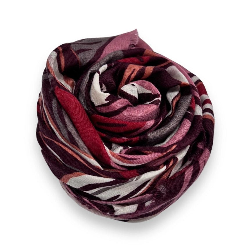 Pink Lily Printed Autumn Theme Scarf