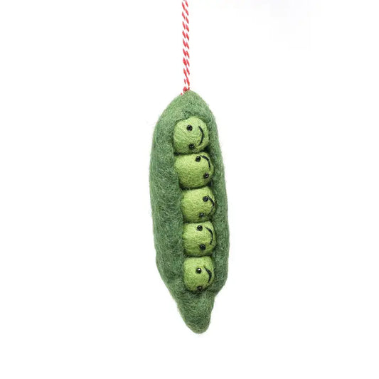 Felt 5 Peas in A Pod Christmas Ornament - 100% Wool