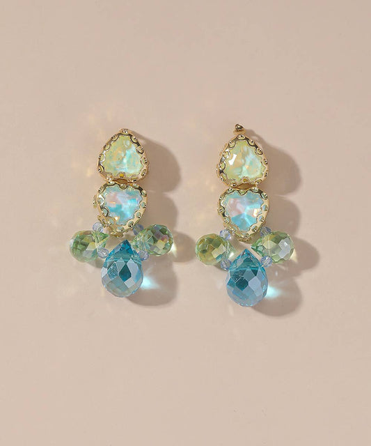 Aqua & Turquoise Crystal Drop Earrings