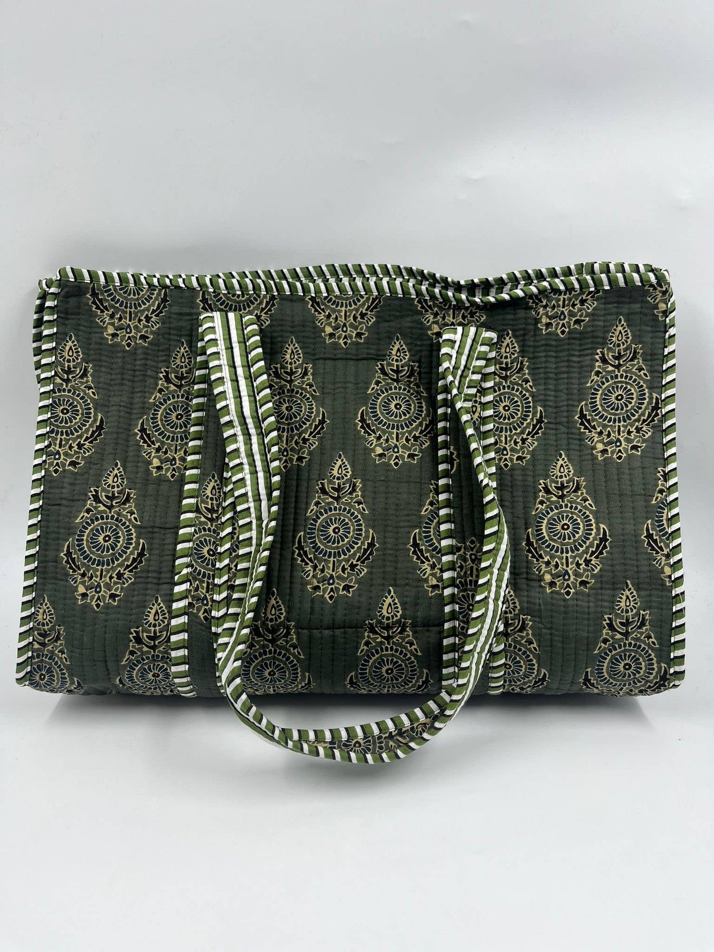 100% Cotton Kantha Quilted Boho Reversible (Small) Tote Bag