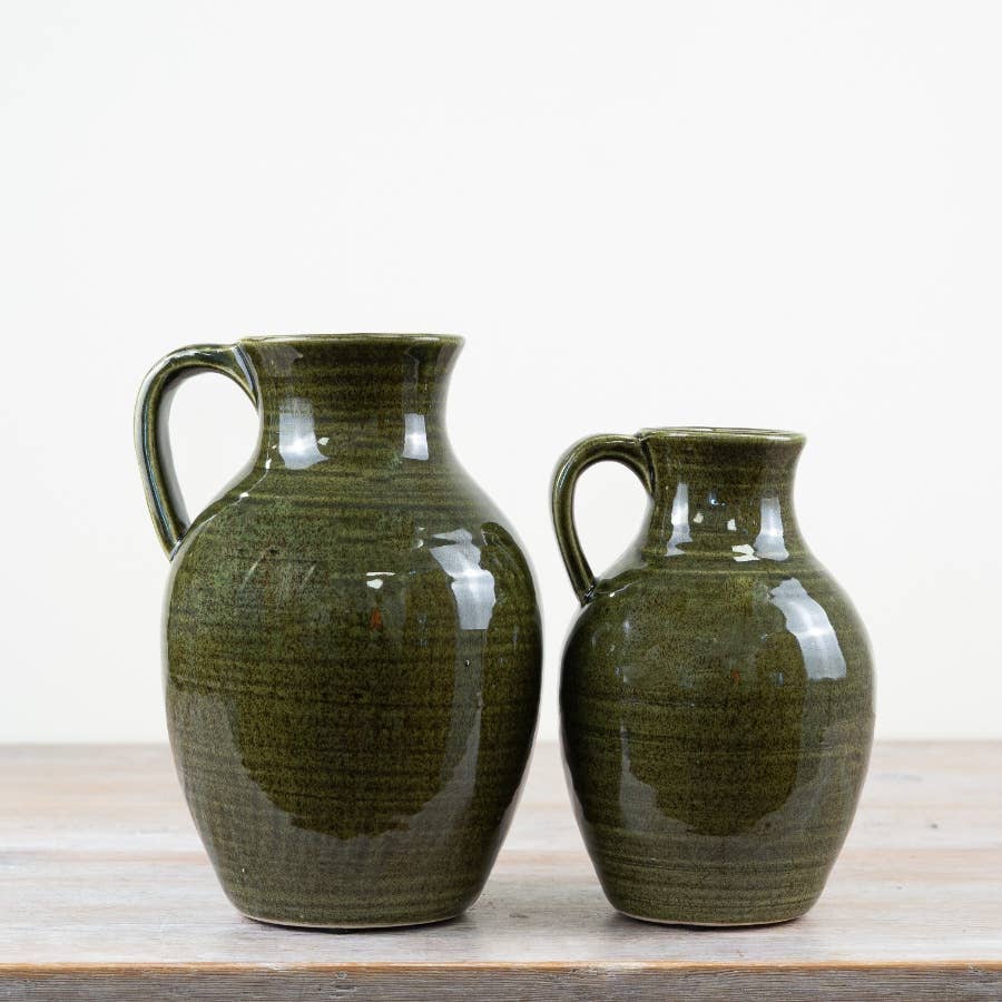 Green Viona Pitcher Vase, 19.5cm