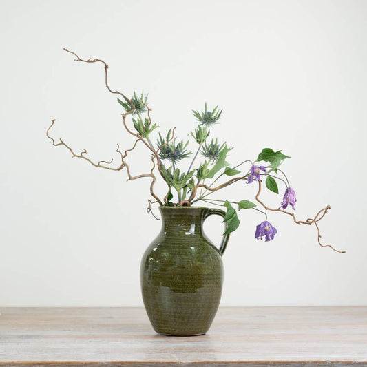 Green Viona Pitcher Vase, 19.5cm