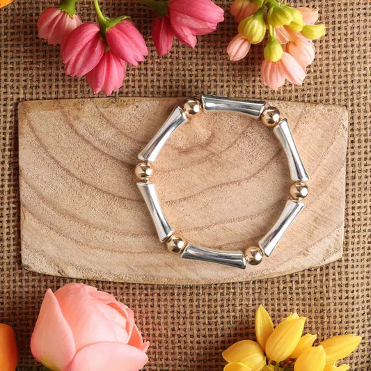 Mixed Tube & Bead Bracelet