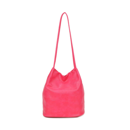Soft Slouchy Shoulder Bag: Hot Pink