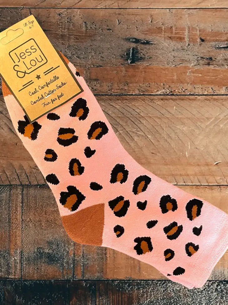 Pink Animal Print Socks