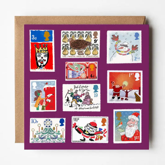 Christmas Stamps - Blank Christmas Card