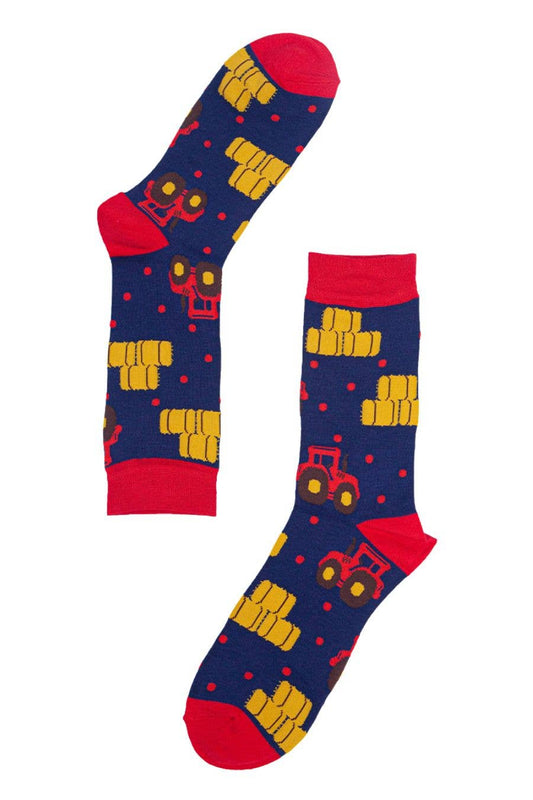 Men's Bamboo Socks Red Tractors Socks Farmer