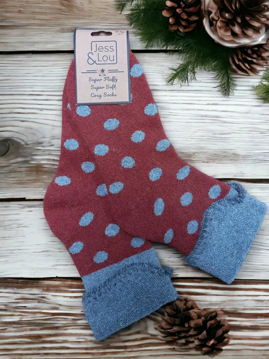 Splendid Spots Rust Super Cosy Cuff Socks