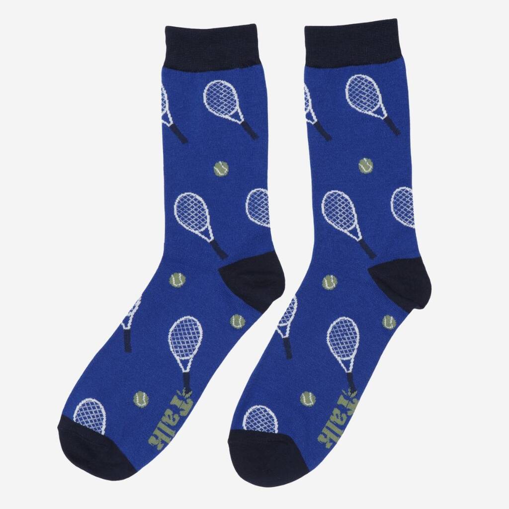 Men's Bamboo Tennis Socks  Blue