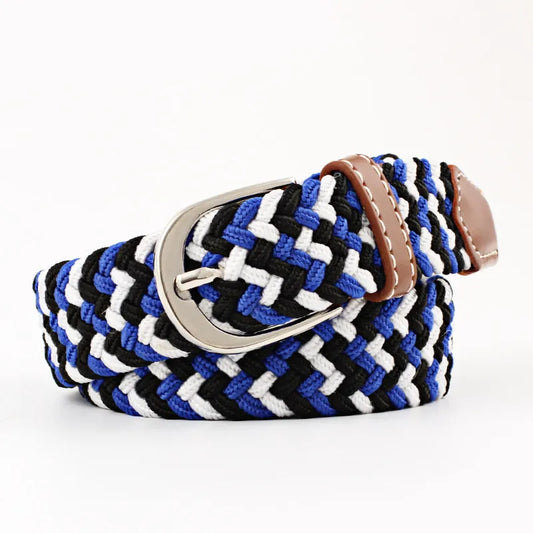 Elasticated Belt - Multi-Coloured - Navy, White, Blue