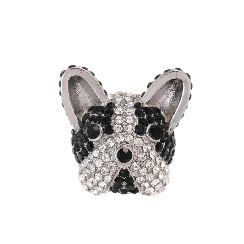 Crystal Dog Brooch