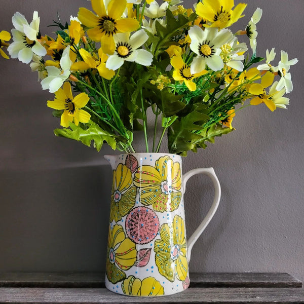 Beautiful Bright Floral Ceramic Jug