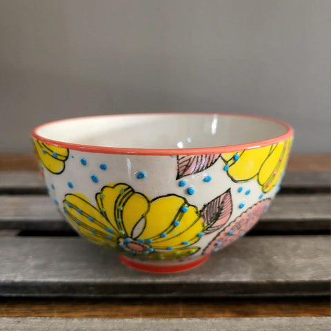 Beautiful Bright Floral Ceramic Bowl