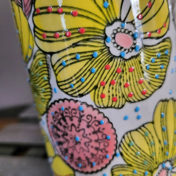 Beautiful Bright Floral Ceramic Jug