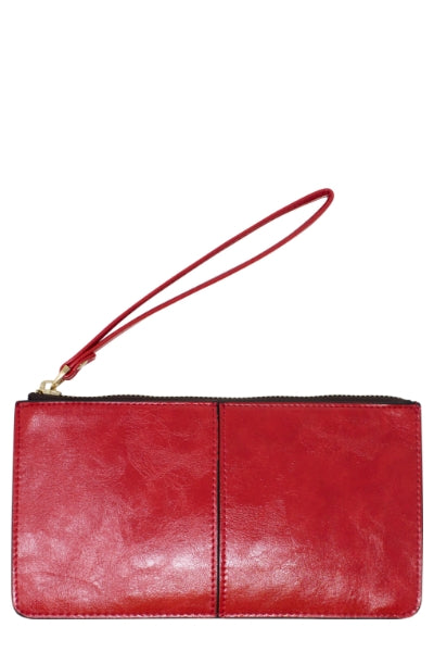 The Perfect Clutch .. with Wrist Strap - Ruby Red