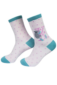 K - Pink Initial Design Bamboo Mix Socks